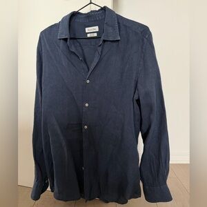 Massimo Dutti Dark Blue Linen Shirt